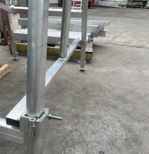 Système de garde-corps réglable en alliage d'aluminium industriel T6061 pour échafaudage et plancher, protection antichute, capacité de <span class=keywords><strong>charge</strong></span> 225 kg, plusieurs baies - Product Image 6