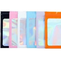 Sacs d'emballage en plastique réversibles auto-scellants à fermeture éclair couleur laser pour boucles d'oreilles et bijoux fantaisie – Emballage arc-en-ciel
