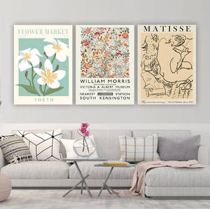 Impressions murales abstraites florales bohèmes modernes, vente en gros, personnalisées, William Morris, Matisse, Art déco, style classique, affiches sur toile - Product Image 2