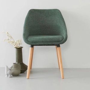 <span class=keywords><strong>Sedia</strong></span> da Pranzo All'Ingrosso Realizzata in Legno Massello e Tessuto Grigio Chiaro, Design Moderno Europeo per Sala da Pranzo e Cucina - Product Image 3