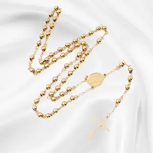 批发畅销流行哥伦比亚宗教珠宝耶稣十字架吊坠念珠天主教项链