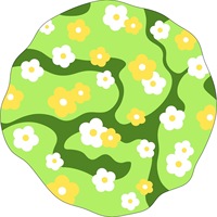 Tapis en laine d'agneau extra-doux et épaissi ODM, forme ronde, motif plantes et fleurs ; Coussin de chaise pliable et personnalisable, décoration Instagram