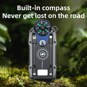 Năng lượng mặt trời ngân hàng điện không dây với cảnh báo an ninh, 10000mAh 22.5W sạc nhanh, dẫn ánh sáng, la bàn, lý tưởng cho các hoạt động ngoài trời - Product Image 3