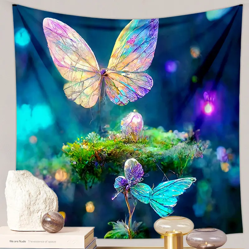 Hot Selling Dazzling Butterfly Style Wall Hanging Tapestry Decorated Blanket