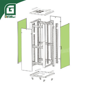 Armoire <span class=keywords><strong>de</strong></span> serveur <span class=keywords><strong>de</strong></span> centre <span class=keywords><strong>de</strong></span> données en acier laminé à froid SPCC <span class=keywords><strong>de</strong></span> 19 pouces avec 4 roulettes, personnalisable, en stock, fournie par l'usine - Product Image 2