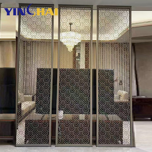 Bronz oda bölücüler kat tavan paslanmaz çelik Metal ekran bölme otel restoran lobi oturma odası bölme duvar - Product Image 4