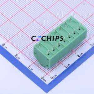 KF250NH-3.81-7P Spring Terminal Block Through hole Component (THT),P=3.81mm Connector 1x7P 3.81mm Green 7P - Product Image 2