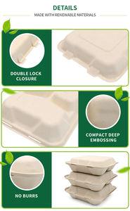 Contenitore per Alimenti USA e Getta Oasis 1500ml 9 Pollici in Bagassa 100% Biodegradabile e Compostabile - Product Image 5