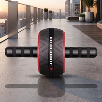 Rouleau abdominal en acier inoxydable - Roue d'entraînement pour les muscles abdominaux et pectoraux, équipement de fitness non électrique pour tous