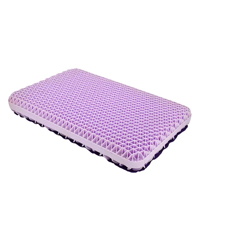Neck Pillow Purple Head Support Pillow for Hot Sleepers Ergonomic Design TPE Grid Cervical Pillow
