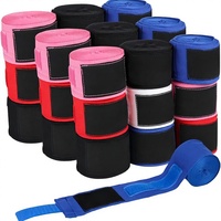 Bandages de boxe Black Leaf BM respirants unisexes personnalisables en coton élastique avec fermeture auto-agrippante pour une protection professionnelle des poignets