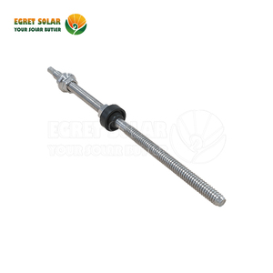 สลักเกลียวแขวนแผงโซลาร์เซลล์สแตนเลส M10x250 มม. สำหรับติดตั้งบนหลังคากระเบื้อง ชุบสังกะสีแบบจุ่มร้อน พร้อมน็อตและยาง EPDM สำหรับโครงสร้างเหล็ก - Product Image 1