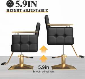 现代设计高级男女斜躺理发椅批发豪华便携式沙龙家具黑色金色口音 - Product Image 4