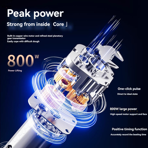 Batteur avec moteur haute puissance - Mélangeur de pâtisserie portatif 800 W pour <span class=keywords><strong>pétrir</strong></span> et mélanger <span class=keywords><strong>la</strong></span> <span class=keywords><strong>pâte</strong></span>, <span class=keywords><strong>appareil</strong></span> pour fouetter <span class=keywords><strong>la</strong></span> crème - Product Image 3