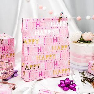 Yarcony Birthday Wrapping Paper Pink Gold Foil 23.4 Sq Ft Roll Gift Craft Use Recyclable - Product Image 4