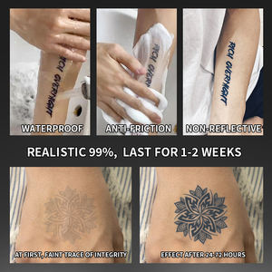 Juego De Tatuajes Temporales, <span class=keywords><strong>tatuaje</strong></span> semipermanente, resistente al agua, a prueba de sudor, dura 2 semanas, <span class=keywords><strong>tatuaje</strong></span> realista a base de hierbas antifricción para brazo - Product Image 5