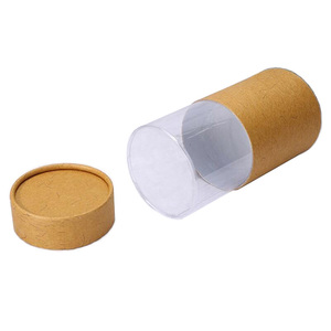 Custom paper tube cardboard cylindrical packaging cylinder gift box with clear window