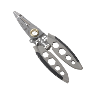 Pince multifonctionnelle pour électricien 9-en-1 de 7 pouces, dénudeur de fils, coupe-câbles, outil de sertissage et clé hexagonale externe - Product Image 1