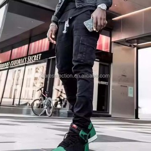 Nay1il Quần jean nam mới cổ điển có thể giặt quần thoáng khí túi bên chân nhỏ cho tất cả các mùa-Mùa hè mùa đông mùa xuân mùa thu - Product Image 3