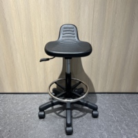 Tabourets de travail en cuir polyuréthane PU de haute qualité avec base en nylon, chaises pour bureau laboratoire hôpital Studio réception caissier centre commercial