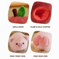 Jouets en peluche personnalisés, Poupée cochon pomme, Animaux en peluche, Jouet animal doux, mignon, Kawaii, Mascotte, Grand format, Amusant, Vente en gros personnalisée