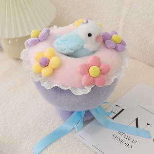 Di alta qualità piccolo uccello Bouquet di peluche Lovebird magnetico a spalla chiavetta anello bambola piccione pappagallo Festival regali - Product Image 3