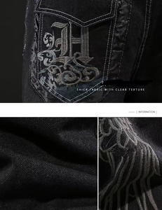 Người Đàn Ông Cổ Điển Phong Cách Trung Bình Rửa Lỏng Thẳng Chân Đa Túi Quần Jean Hàng Hóa Cộng Với Kích Thước Mùa Đông Cotton - Product Image 4