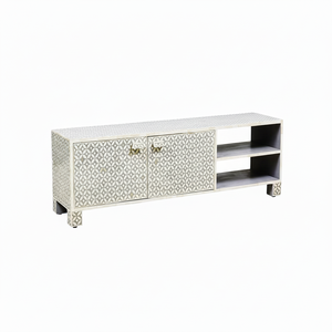 Mueble de TV de altura ajustable con incrustaciones de hueso elegante y moderno, muebles orientales, muebles de sala de estar para oficina en casa - Product Image 1