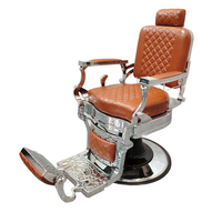 Chaise de barbier professionnelle de haute qualité et moderne avec rotation à 360 degrés et revêtement en cuir PU pour salon de coiffure et institut de beauté
