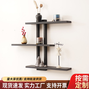In-stock floating wall <b>shelf</b> wooden bathroom <b>shelf</b>, suspended single <b>shelf</b> bedroom decorative vase storage <b>rack</b> wholesale - Product Image 5