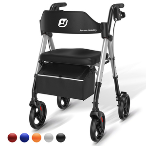 Ruedas antideslizantes grandes Mateside de 8 pulgadas, ayuda a la movilidad de aleación de aluminio para discapacitados y personas mayores Rollator Walker