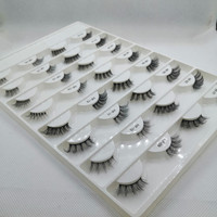 Cils naturels courts bande claire cils coin demi-cils faux vison 3d cils avec boîte d'emballage de cils personnalisés demi-cils