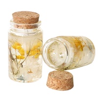 Bougie de pot en verre parfumée d'aromathérapie de fleurs séchées de cire de gel de cristal faite à la main d'usine pour Diwali et barres