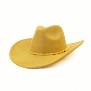 Sombrero Vaquero de Moda, Estilo Vintage, de Gamuza Vegana con Efecto Láser, para Mujer, Ala Ancha, Estilo Western, para las 4 Estaciones - Product Image 5