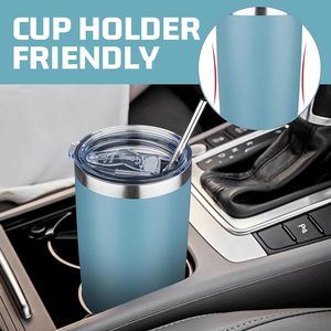 20 Oz Stainless Steel Tumbler Double Wall Vacuum <b>Insulated</b> Travel Coffee <b>Mug</b> With Lid And Straw Maya Blue - Product Image 6