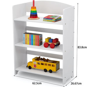 Étagère à livres multifonctionnelle pour tout-petits, trois étagères ouvertes, blanche, pour chambre <span class=keywords><strong>d</strong></span>'enfant, salle de jeux - Product Image 5