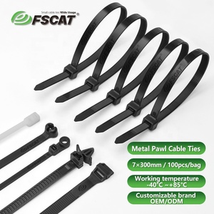 Câble en nylon 66 noir auto-bloquant, ignifuge, résistant à la chaleur, certifié CE, pour diamètre de faisceau 3x100mm 22mm, en acier inoxydable - Product Image 5