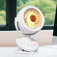 Ventilateur de table intelligent à 6 vitesses réglables, faible bruit, ODM, batterie longue durée 4000 mAh, ventilateur de bureau avec deux vitesses et lumière