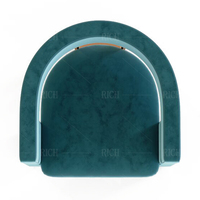 Fauteuil de détente moderne de luxe en tissu rembourré avec décorations métalliques dorées pour la maison, le salon, le hall d'hôtel, la salle d'attente