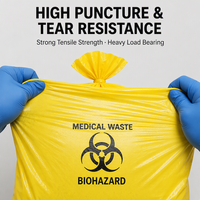 Sacs à déchets médicaux 100% HDPE vierge, sacs poubelles pour risques biologiques, impression personnalisée pour usage hospitalier