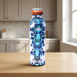 Floral <b>Copper</b> Water <b>Bottle</b> Drinkware with Lid <b>Copper</b> Water <b>Bottle</b> For Travel Office Outdoor Picnic Water <b>Bottle</b> For Adults & Kid - Product Image 1