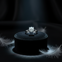 Bague de fiançailles en argent avec diamant de laboratoire rond brillant de 1 carat, certifié IGI