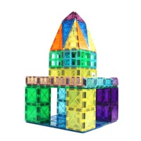 Juego de bloques de construcción magnéticos 3D para niños, piezas cuadradas, azulejos, 120 piezas