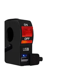 오토바이 자전거 충전기 12V 방수 듀얼 USB 모토 충전기 LED 투명 표시기 On/Off 베 넬 Trk 502x 스위치