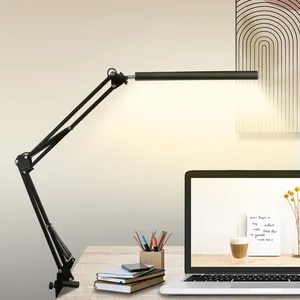Uzun kol katlanabilir klip masa lambası esnek Gooseneck ayarlanabilir taşınabilir seyahat kitap  masa okuma lambası