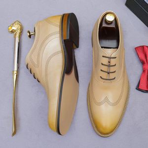 Zapatos de Cuero de Lujo, Estilo que Aumenta la Estatura en Color Claro, Modelo Ejecutivo Versátil, Diseño de Primera Clase, Alta Calidad - Product Image 4