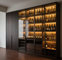 Étagères à vin rondes rotatives en métal pour restaurant d'usine, armoires à vin sur pied en verre, bar à vin, présentoir de cave à vin
