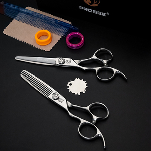Ciseaux pour gauchers de 6,0 pouces en acier VG10, ciseaux professionnels pour salon de coiffure, ciseaux PROSEE pour couper et effiler les cheveux - Product Image 1
