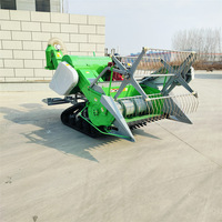 Moissonneuse-batteuse à blé automatique de 15 CV à moteur diesel, broyeur de paille, double usage, récolteuse de soja pour sécherie/inondation, 1 an, Chine