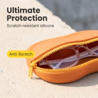 Étui à lunettes en silicone portable, étanche, pour lunettes de natation, sac de rangement, trousse de maquillage avec sangle de transport